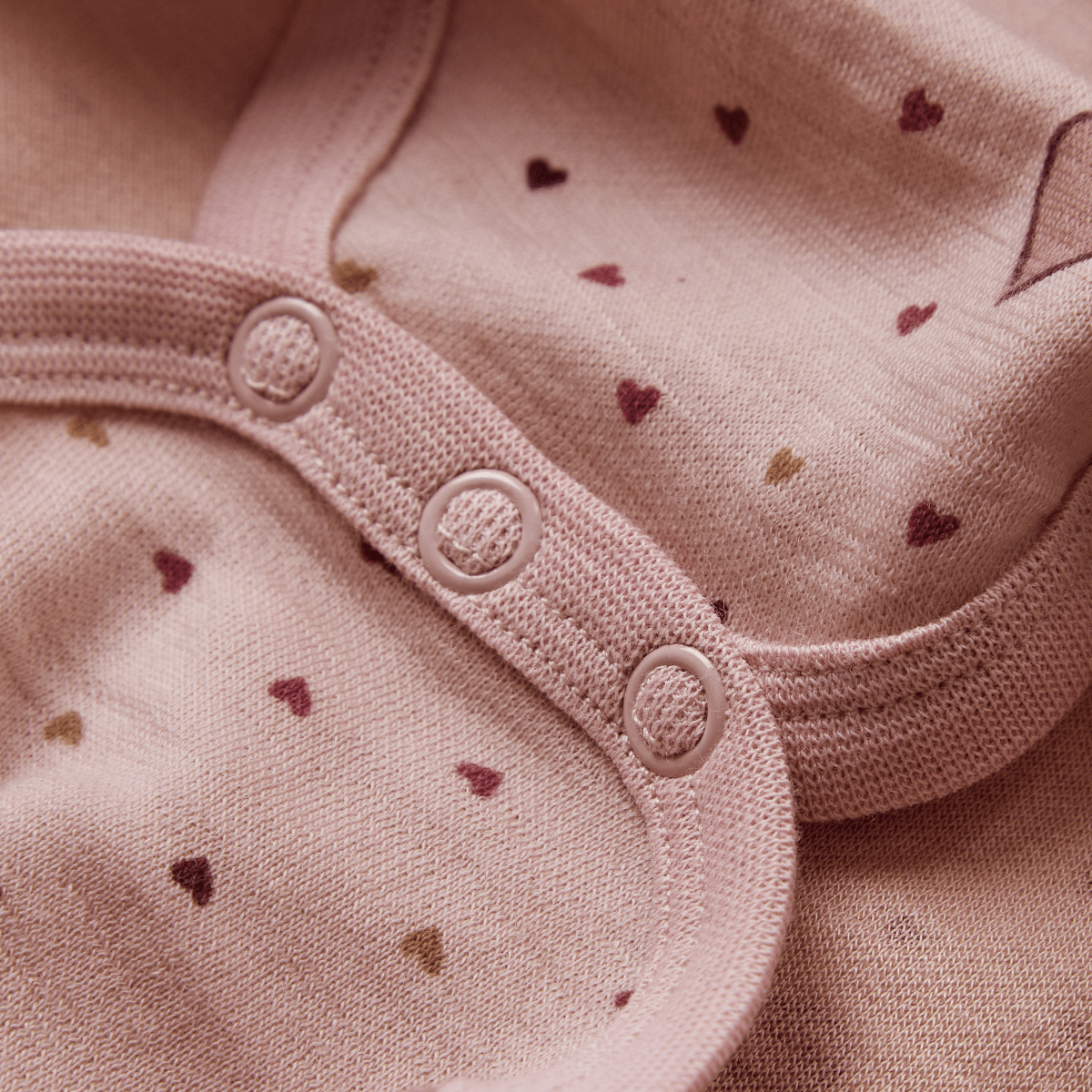 Hust & Claire - Body i Ull/Bambus Hearts Puff Dusty Rose - Guttelus