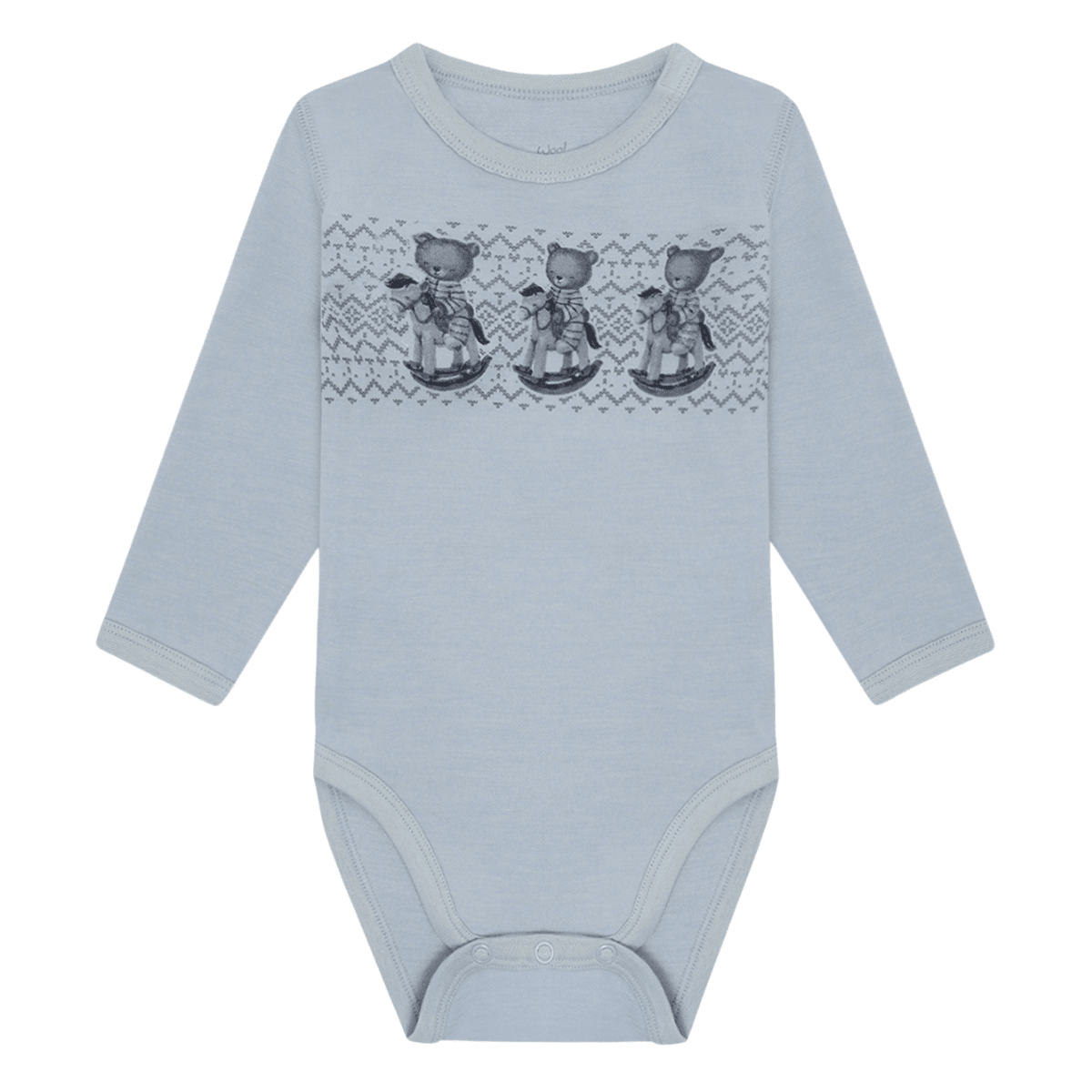 Hust & Claire - Body i Ull/Bambus Teddy Baby Blue - Guttelus.no