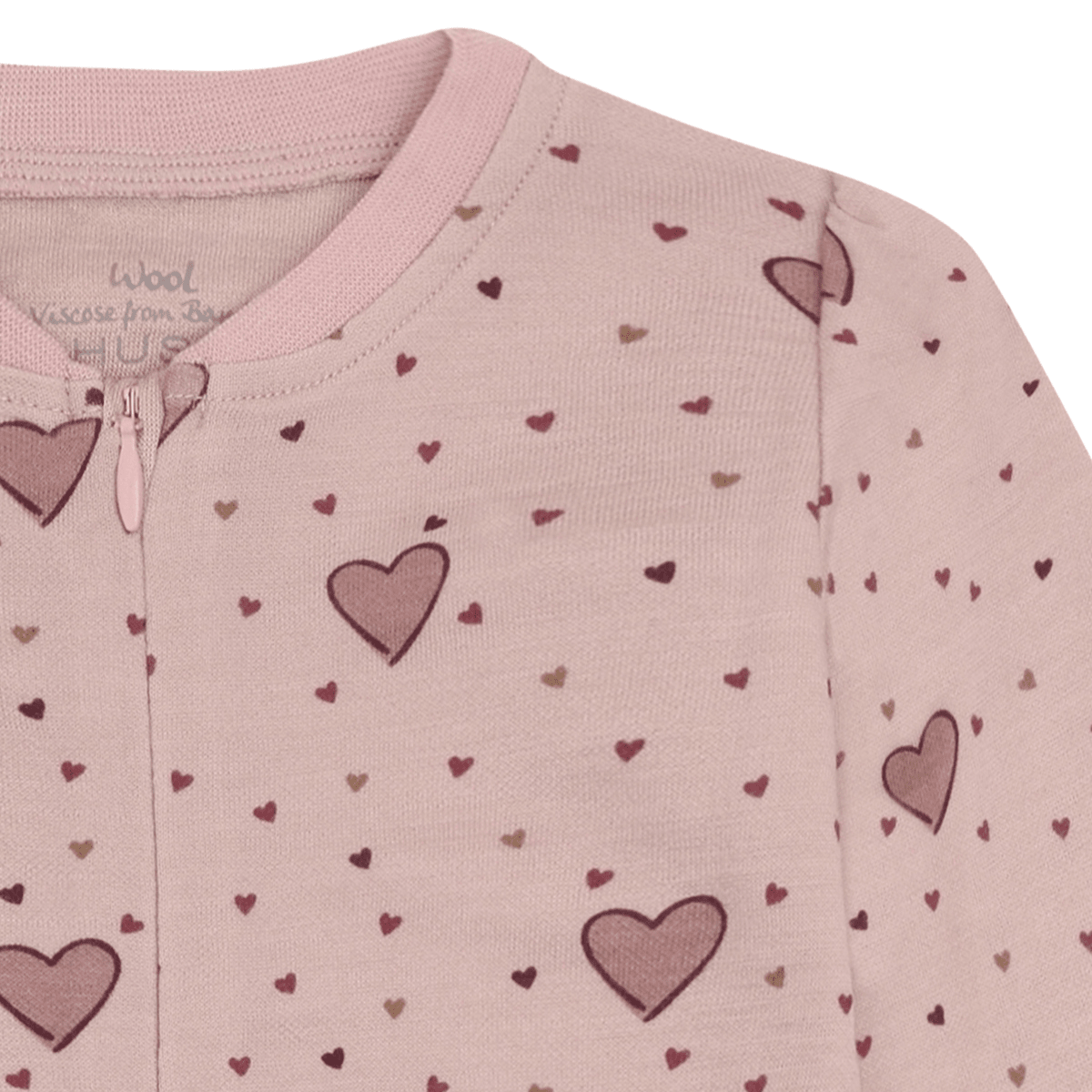 Hust & Claire - Heldress i Ull/Bambus Hearts Puff Dusty Rose - Guttelus