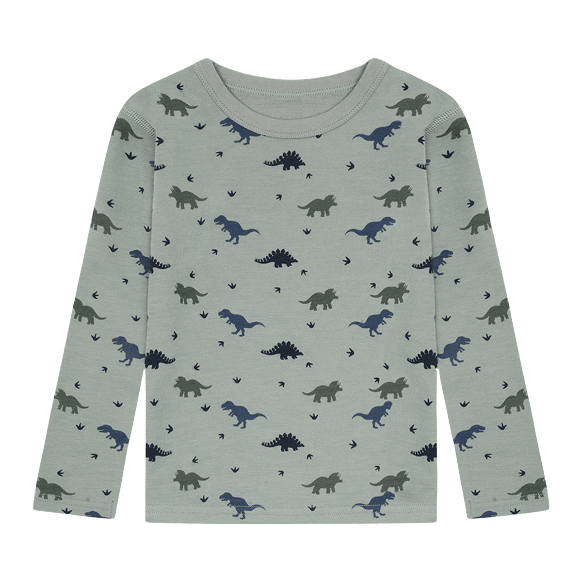 Hust & Claire - Trøye i Ull/Bambus Dino Slate Green - Guttelus.no