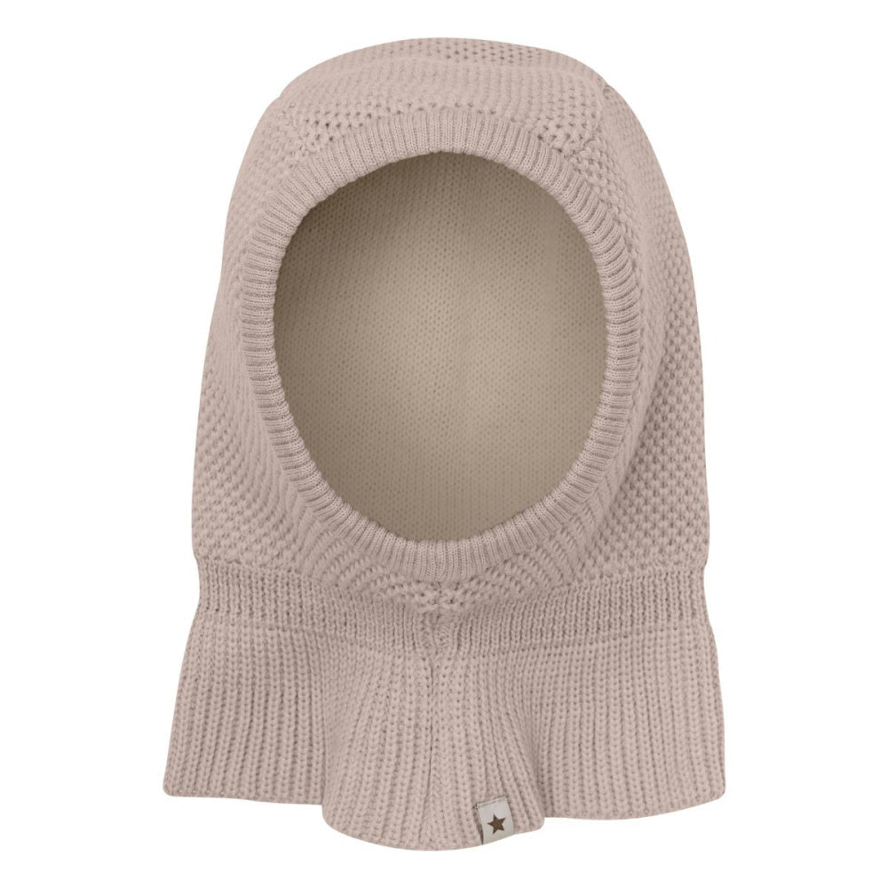 Huttelihut - Balaclava Strikket Ull 2-lags Camel Melange - Guttelus.no