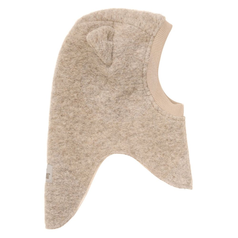 Huttelihut - Balaclava Ull Ører Sand Melange - Guttelus.no