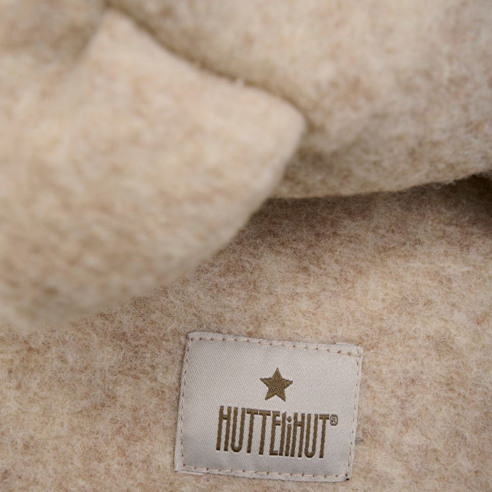 Huttelihut - Balaclava Ull Ører Sand Melange - Guttelus.no