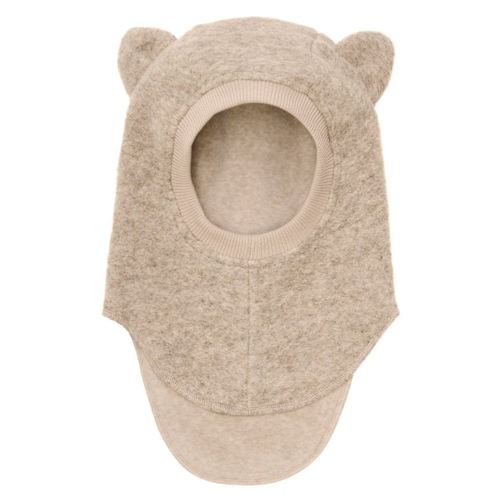 Huttelihut - Balaclava Ull Ører Sand Melange - Guttelus.no