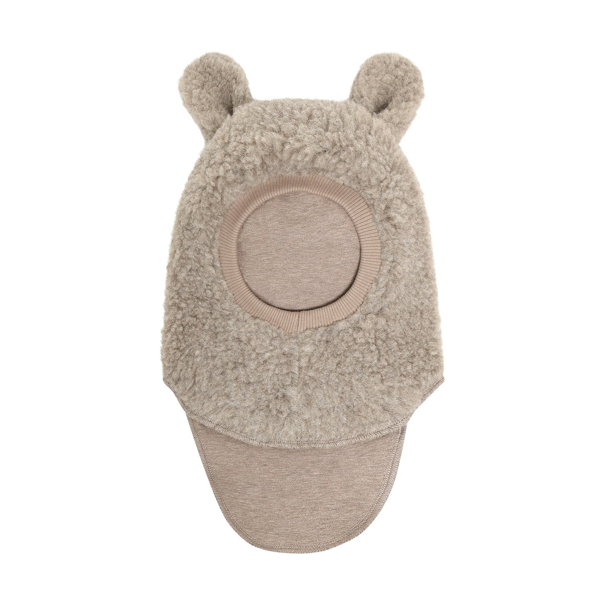 Huttelihut - Balaclava Ull Teddy Kaninører Camel Melange - Guttelus
