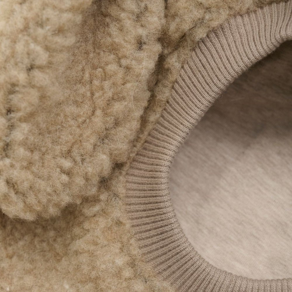 Huttelihut - Balaclava Ull Teddy Kaninører Cobblestone - Guttelus