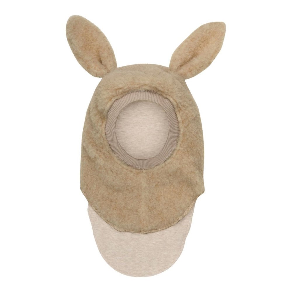 Huttelihut - Balaclava Ull Teddy Kaninører Cobblestone - Guttelus
