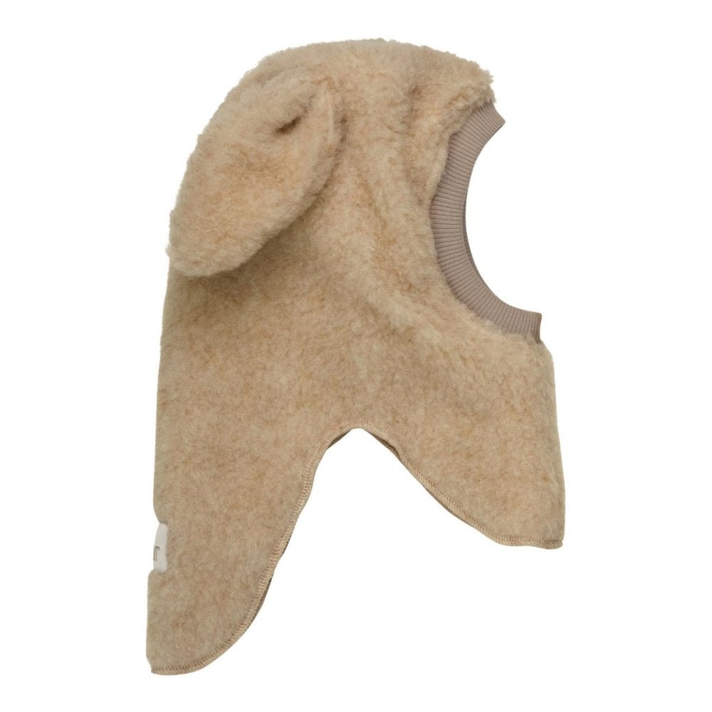 Huttelihut - Balaclava Ull Teddy Kaninører Cobblestone - Guttelus
