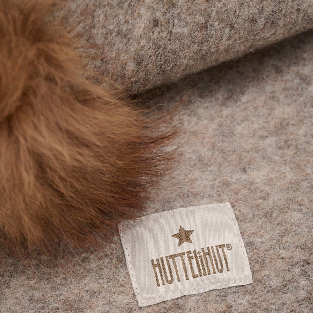Huttelihut - Balaclava Ullfleece Alpakkadusk Camel Melange - Guttelus.no