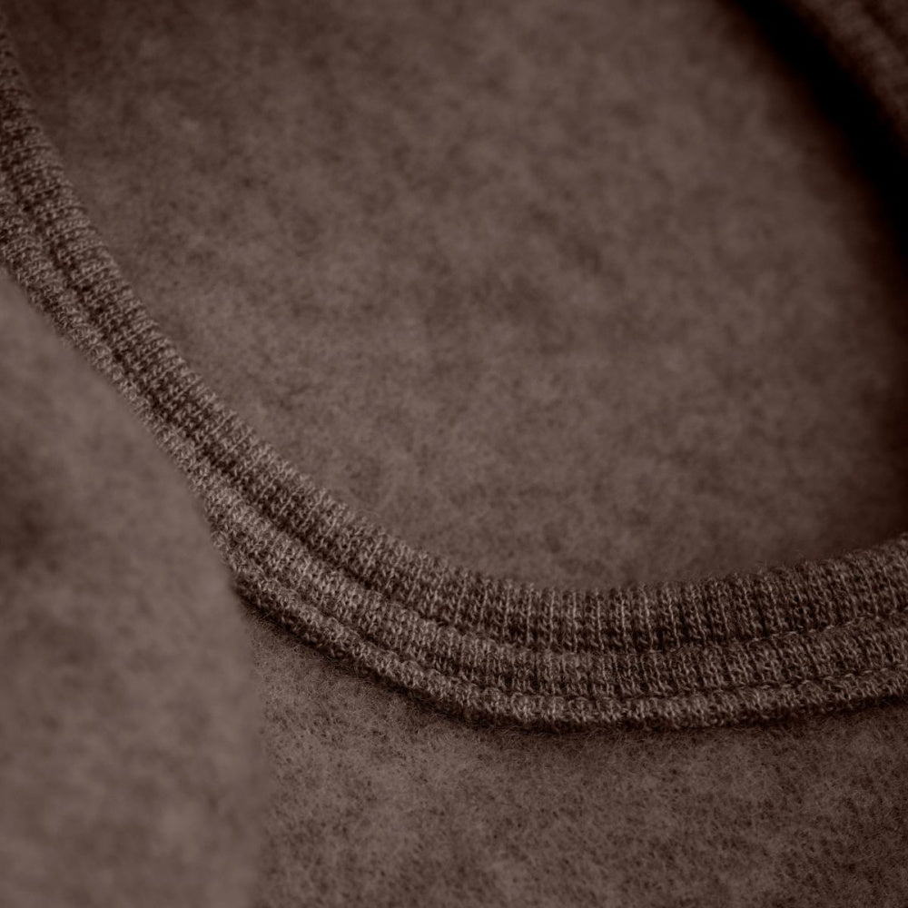 Huttelihut - Balaclava Ullfleece Kaninører Brown Melange - Guttelus