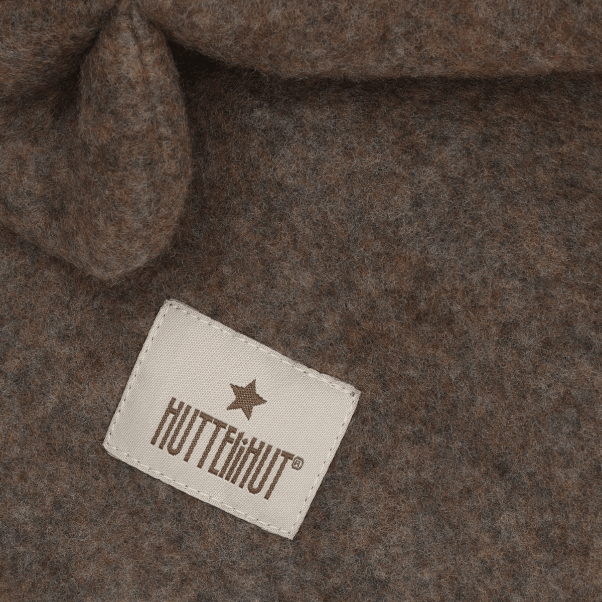 Huttelihut - Balaclava Ullfleece Ører Brown Melange - Guttelus.no