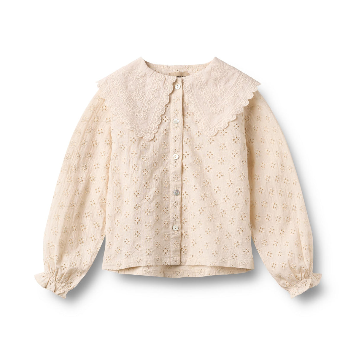 Wheat - Bluse med Krage Flora Almond Peach