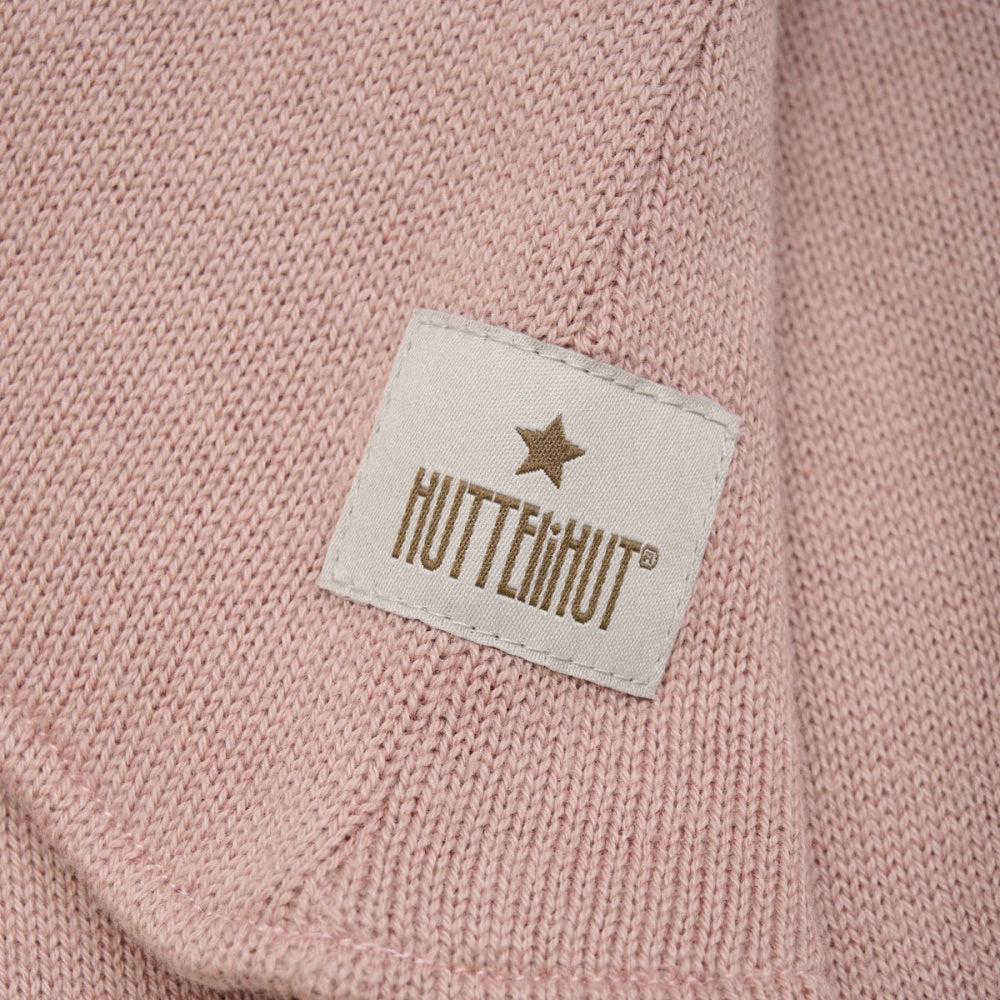 Huttelihut - Balaclava Strikket Ull/ Bomull Mahogany Rose