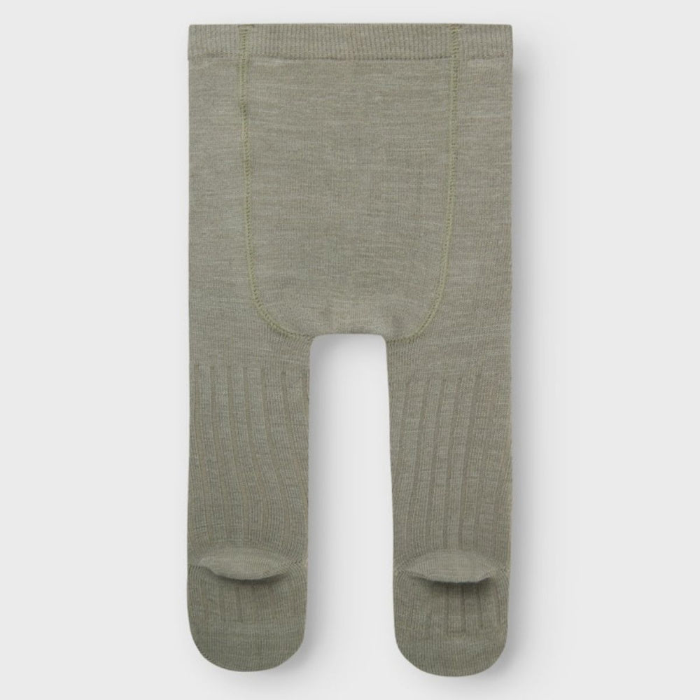 Name It - Strømpebukse Baby Ull/ Bomull Rib Wakma Dried Sage