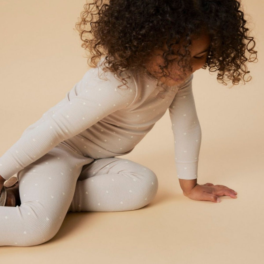Lil'Atelier - Leggings Gago Rib Gray Morn Heart