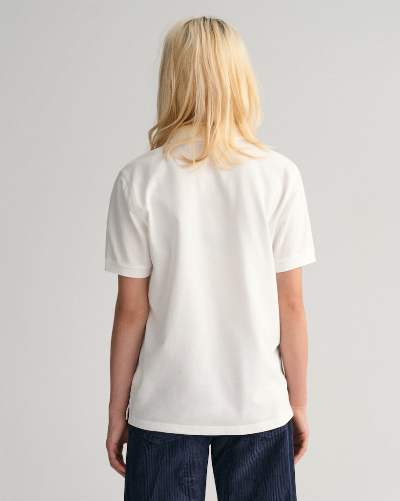 Gant - Poloskjorte Shield Pique White Jr