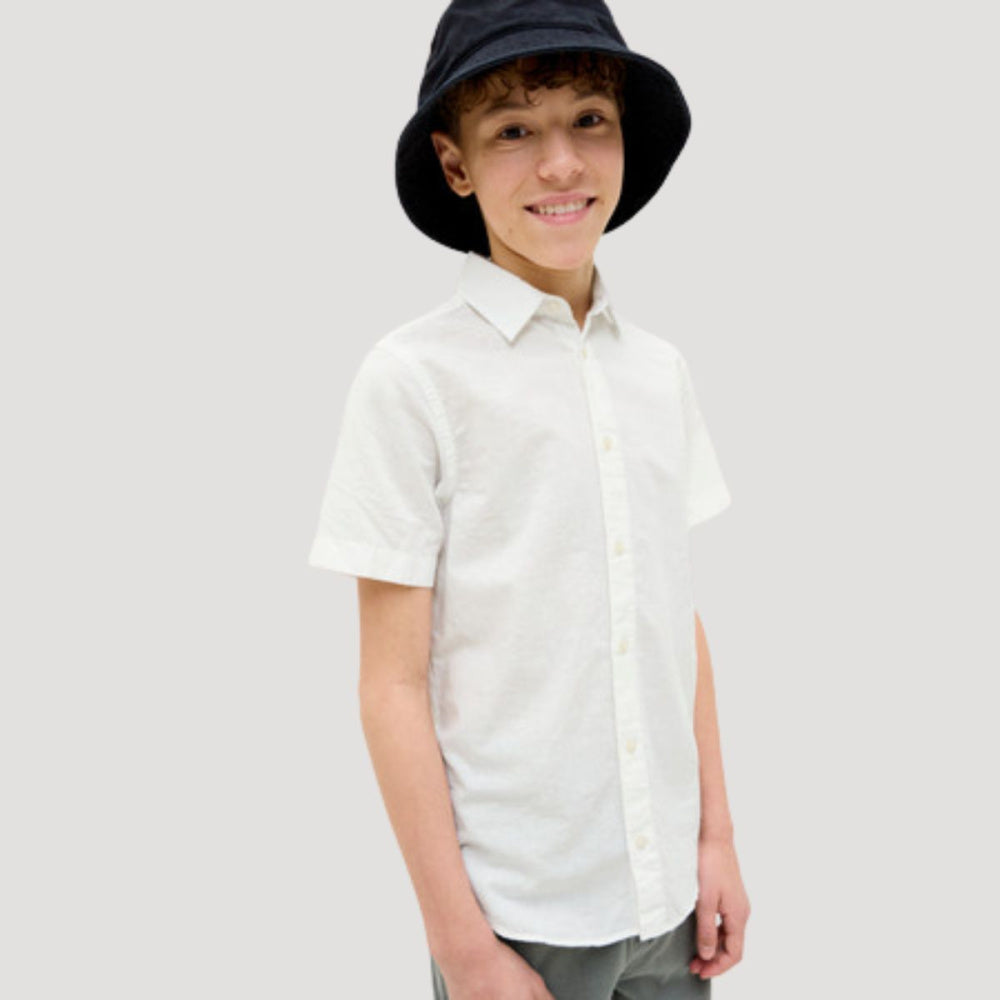 Jack & Jones - Linskjorte Kortermet Breeze White