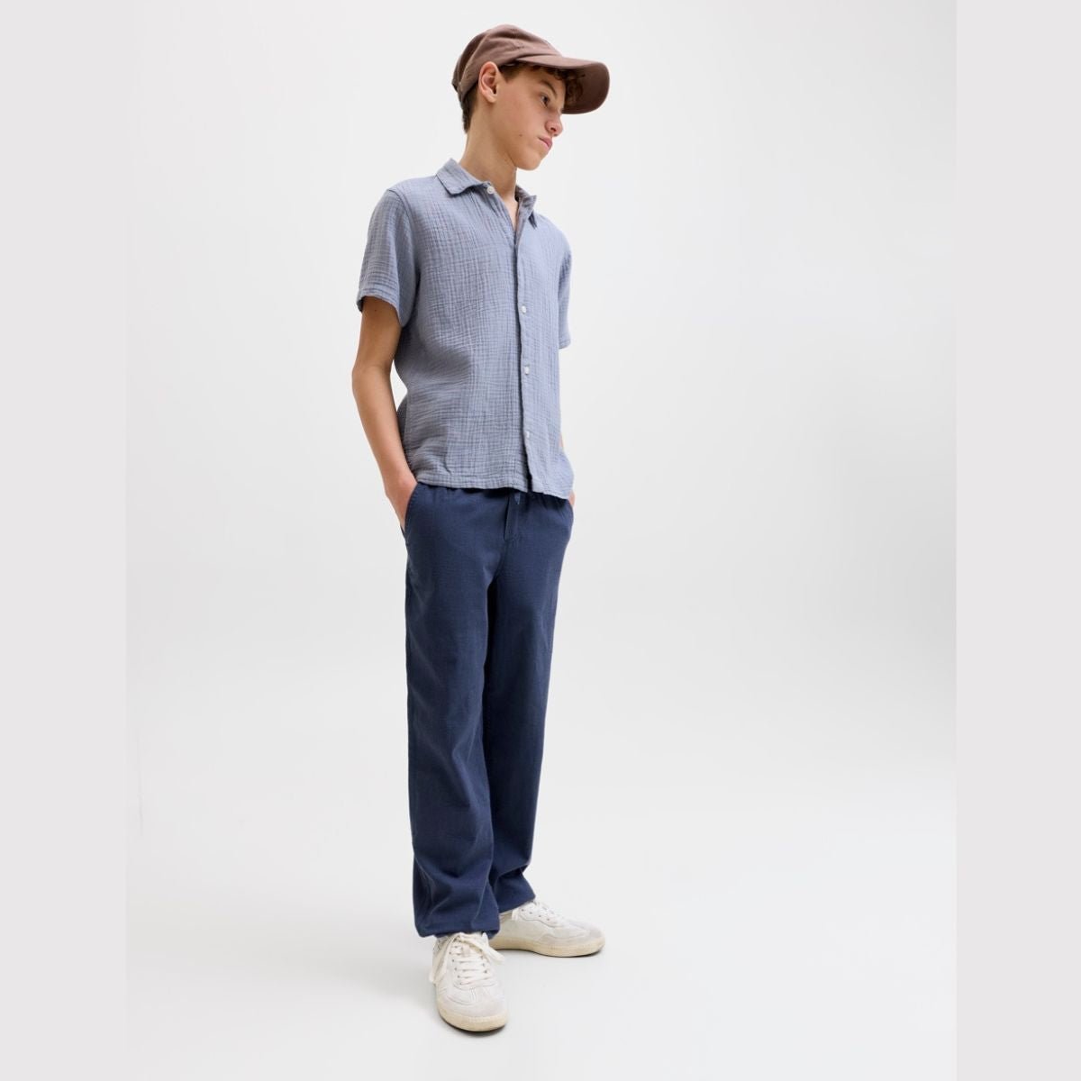 Jack & Jones - Linbukse Karl Breeze Sky Captain - Guttelus.no