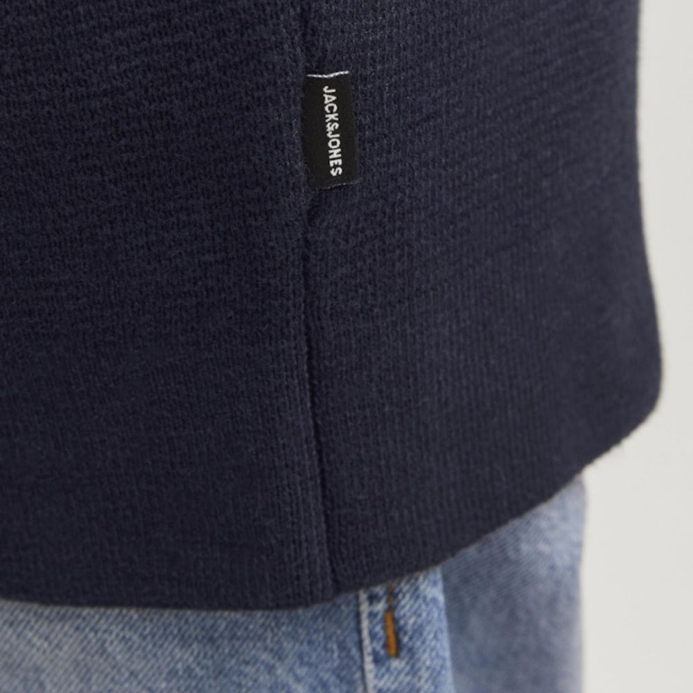 Jack & Jones - Genser Halfzip Knit Milano Night Sky - Guttelus