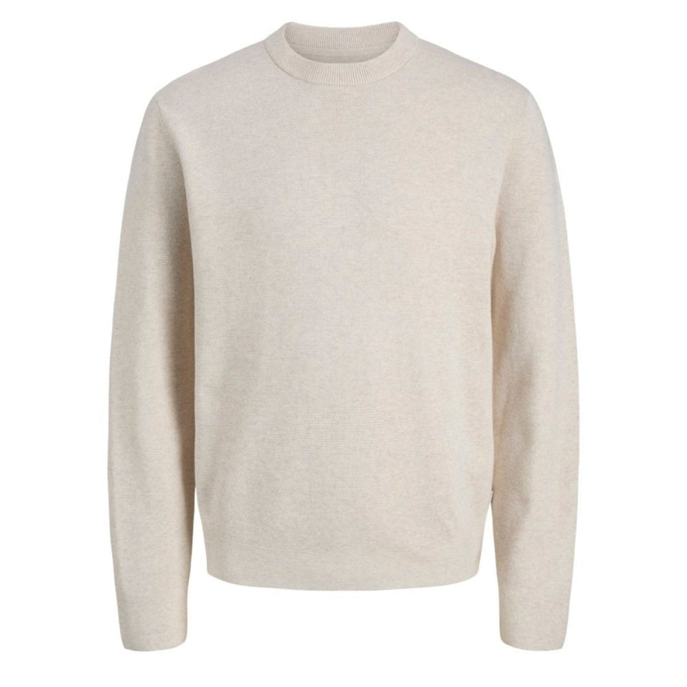 Jack & Jones - Genser Knit Milano Cloud Dancer Melange - Guttelus