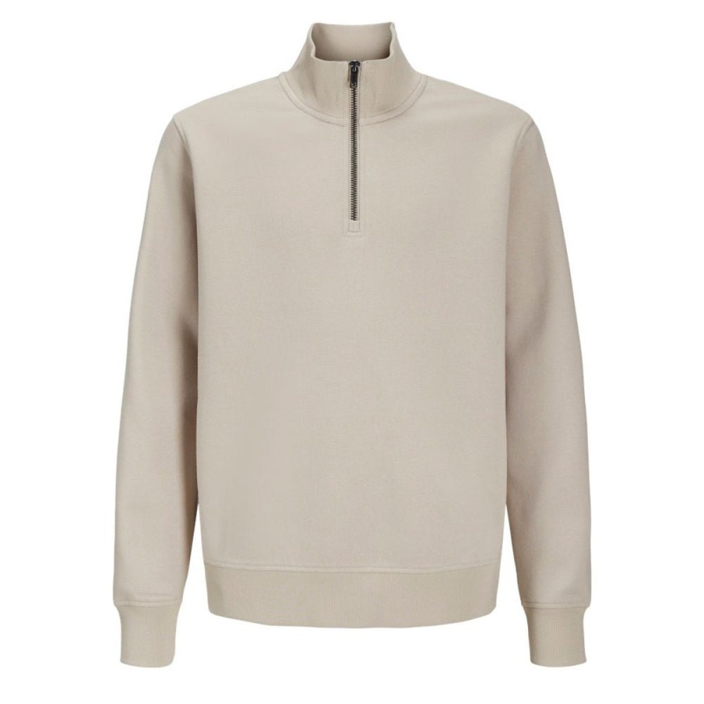 Jack & Jones - Genser Sweat Halfzip Soho Moonbeam - Guttelus