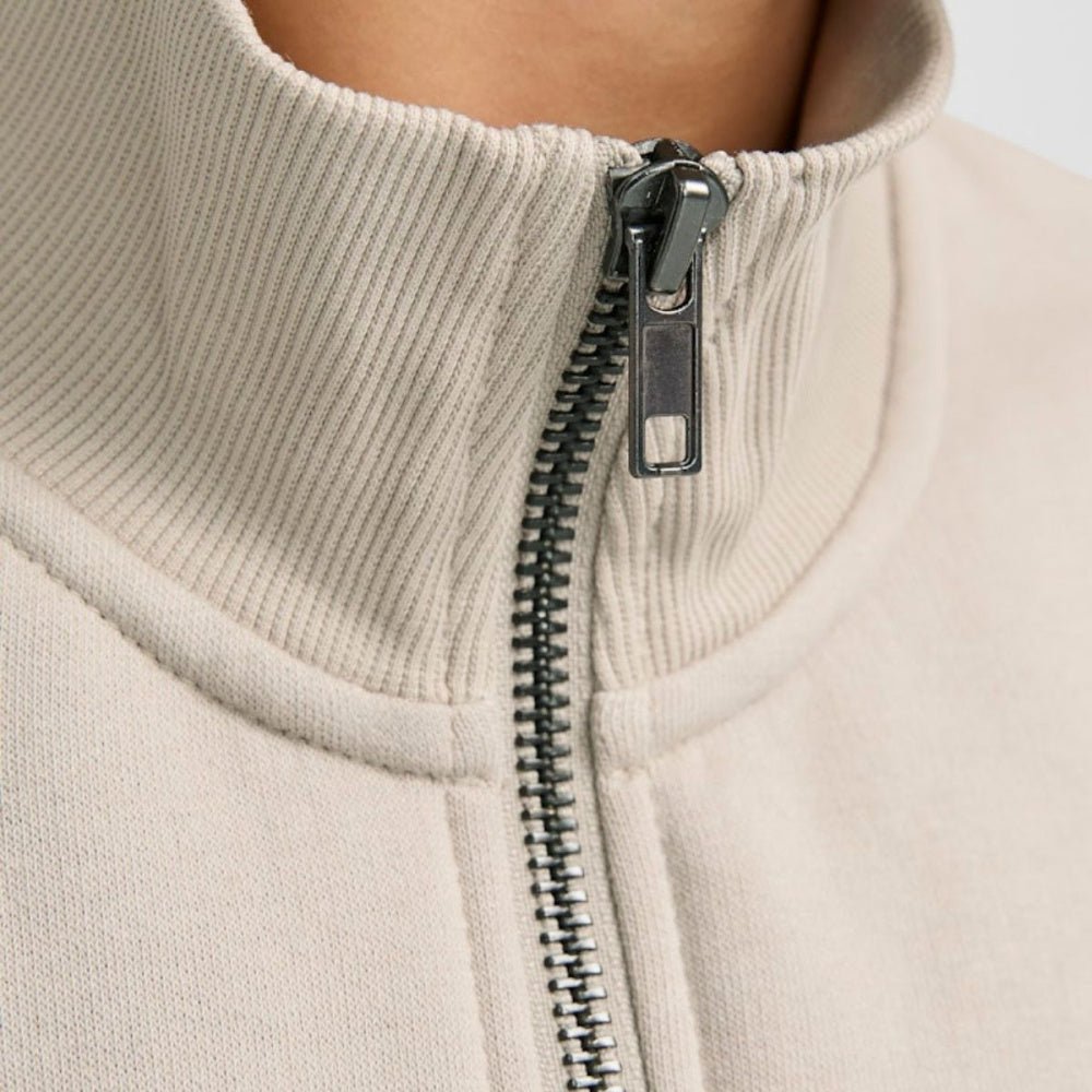 Jack & Jones - Genser Sweat Halfzip Soho Moonbeam - Guttelus