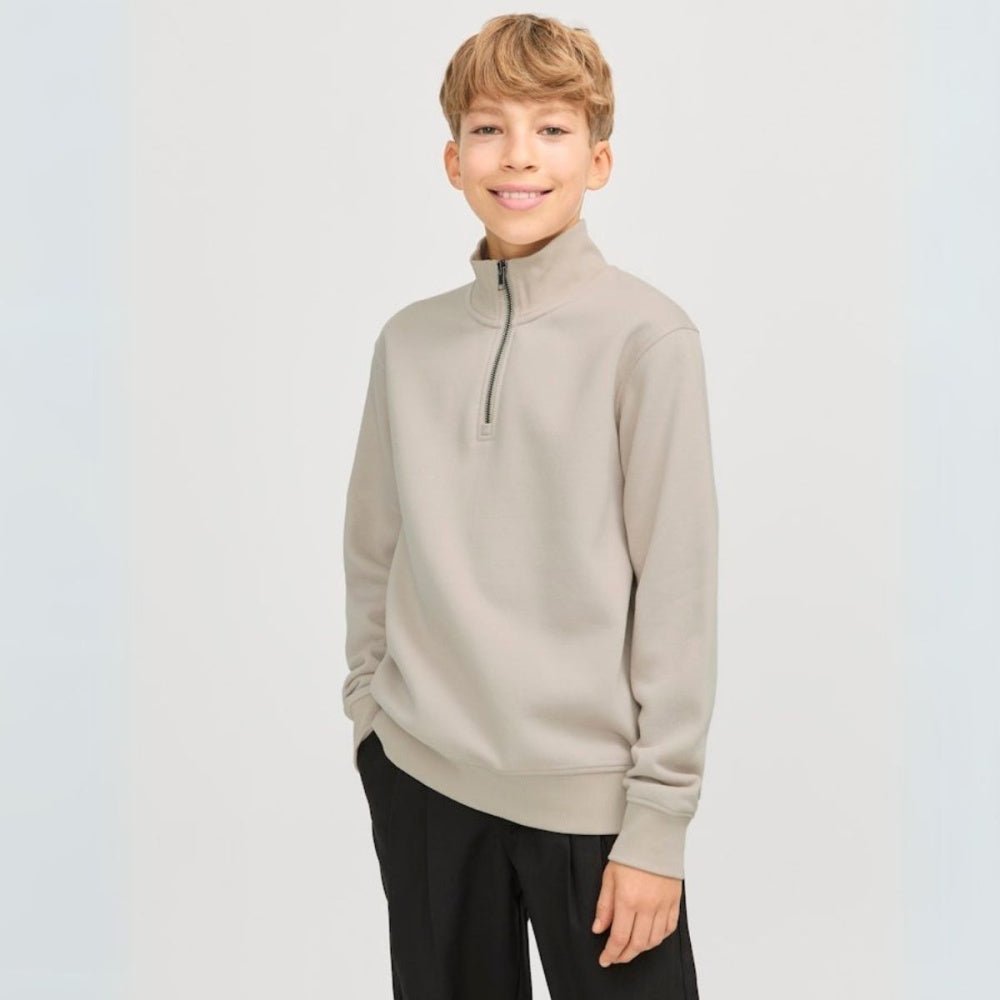 Jack & Jones - Genser Sweat Halfzip Soho Moonbeam - Guttelus