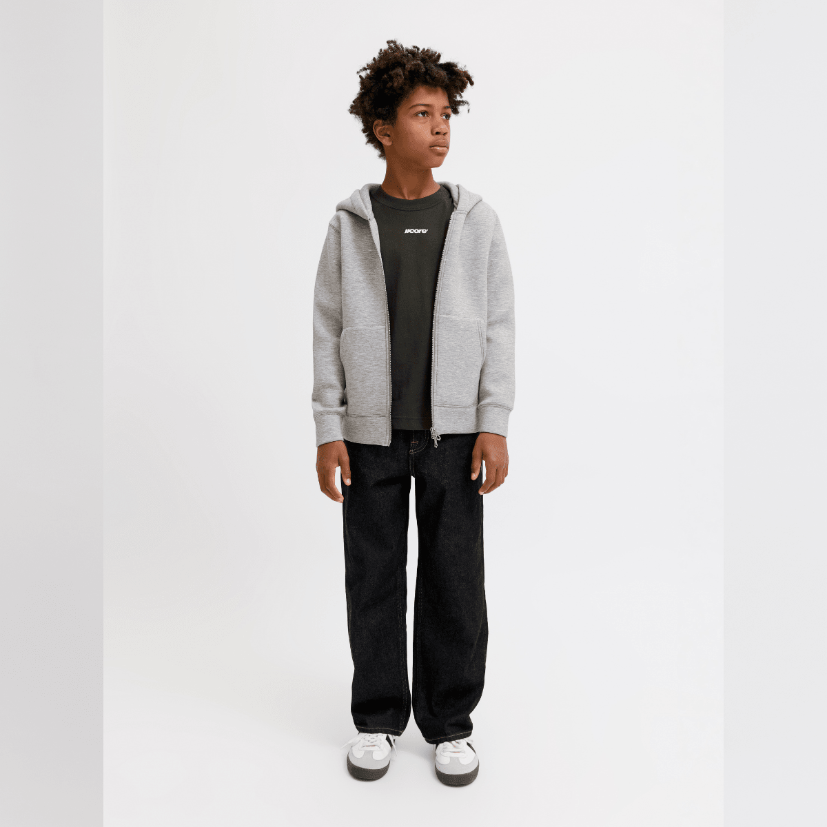 Jack & Jones - Hettejakke Zip Legacy Light Grey Melange - Guttelus