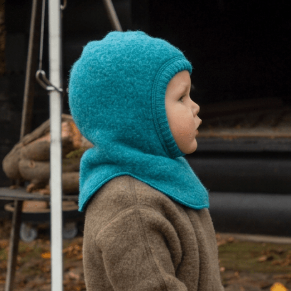 Joha - Balaclava i Ullfleece Turkis - Guttelus