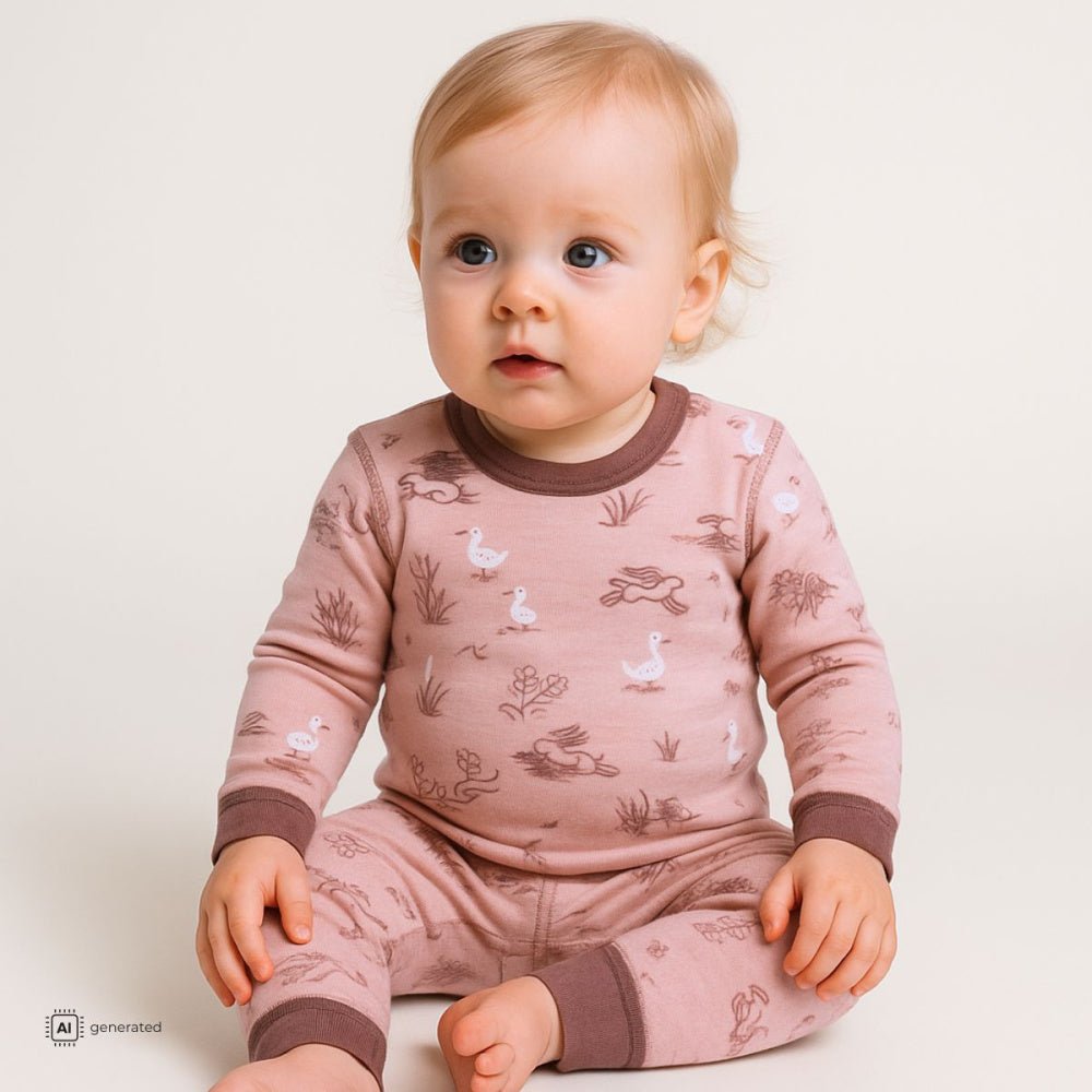 Joha - Body Ull og Bambus Gås Rosa - Guttelus.no
