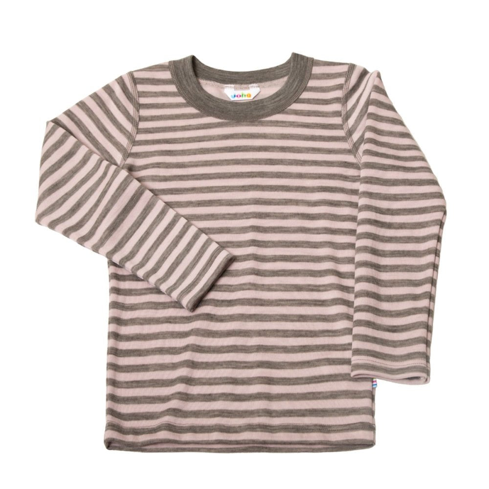 Joha - Genser Barn i Ull Striper Rosa - Guttelus.no