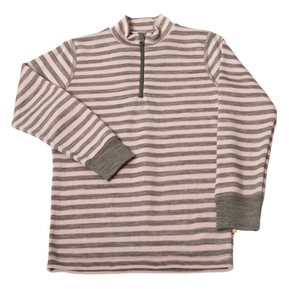 Joha - Genser Zip i Ull Striper Rosa - Guttelus