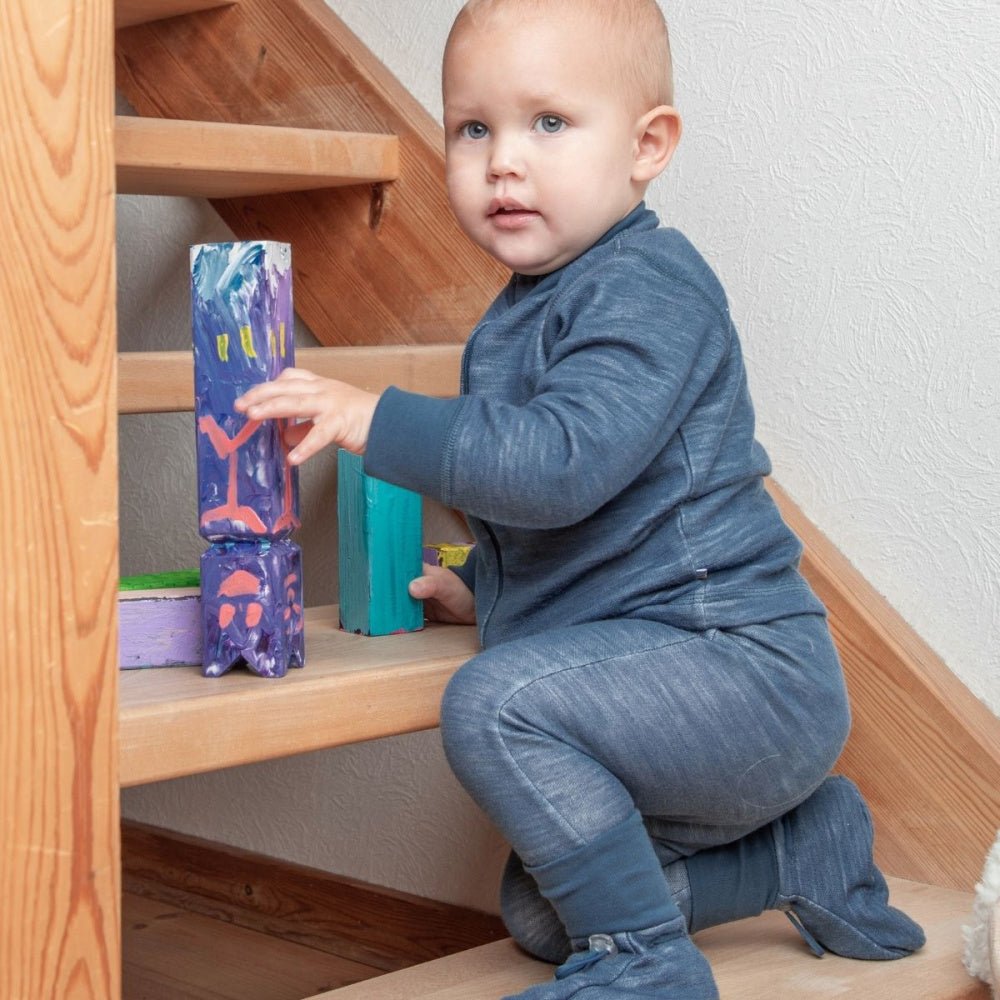 Joha - Heldress 2i1 fot Ull og Bambus Dark Denim - Guttelus.no