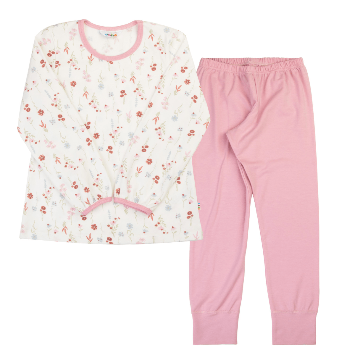 Joha - Pysjamas 2-delt Villblomst Offwhite/ Rosa - Guttelus.no