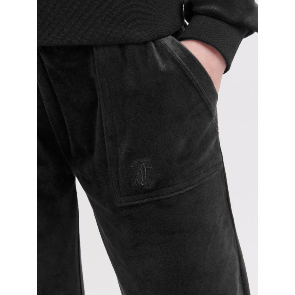 Juicy Couture - Bukse Tonal Wide Leg Jogger Jet Black - Guttelus.no