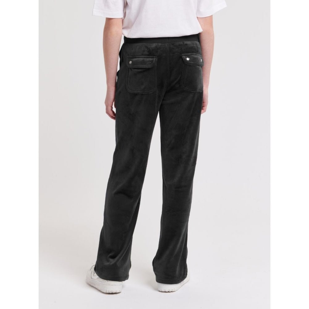 Juicy Couture - Bukse Tonal Wide Leg Jogger Jet Black - Guttelus.no