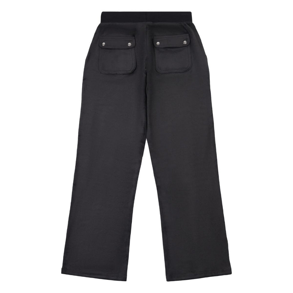 Juicy Couture - Bukse Tonal Wide Leg Jogger Jet Black - Guttelus.no