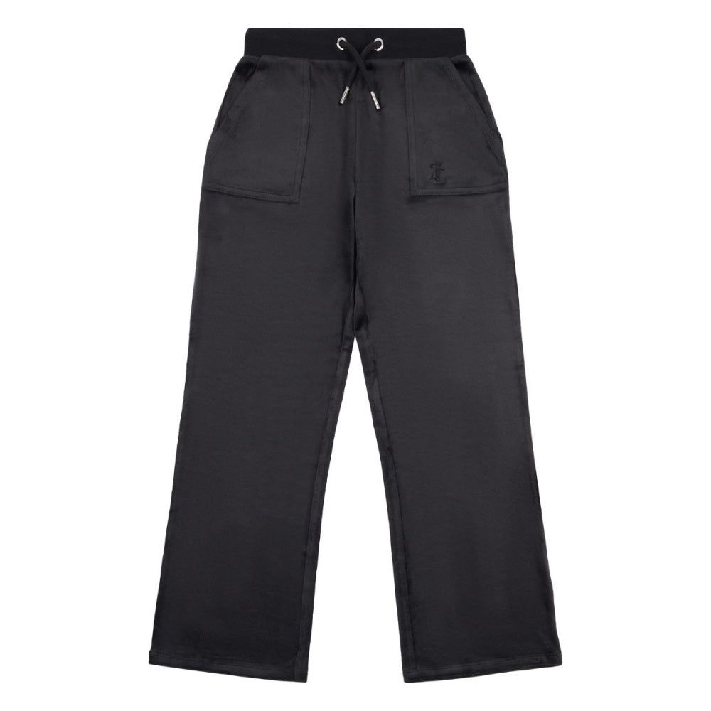Juicy Couture - Bukse Tonal Wide Leg Jogger Jet Black - Guttelus.no