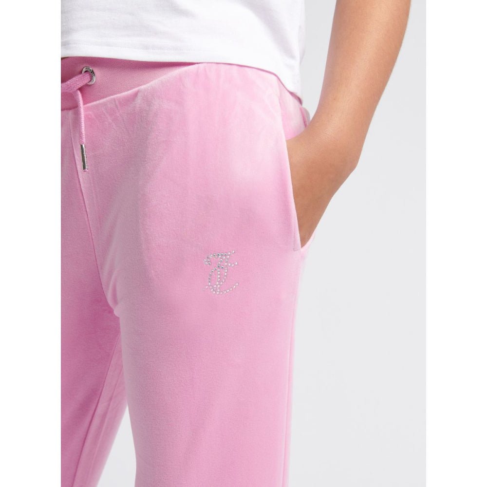 Juicy Couture - Bukse Velour Diamante Bootcut Jogger Pinky Lilac - Guttelus