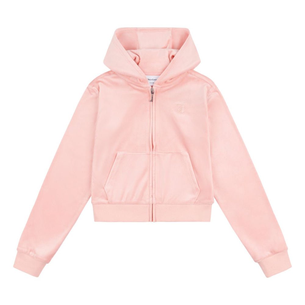 Juicy Couture - Velourjakke Tonal Zip Hoodie Peach Amber - Guttelus.no
