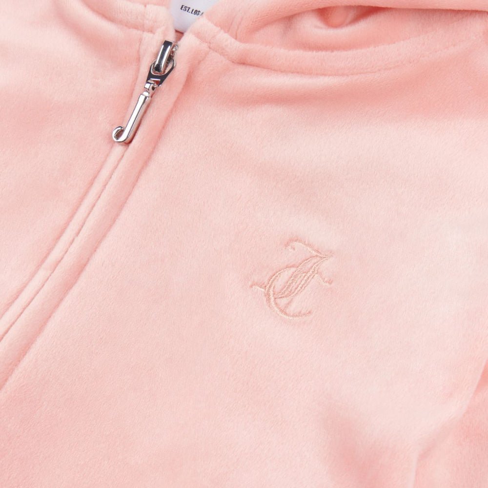 Juicy Couture - Velourjakke Tonal Zip Hoodie Peach Amber - Guttelus.no