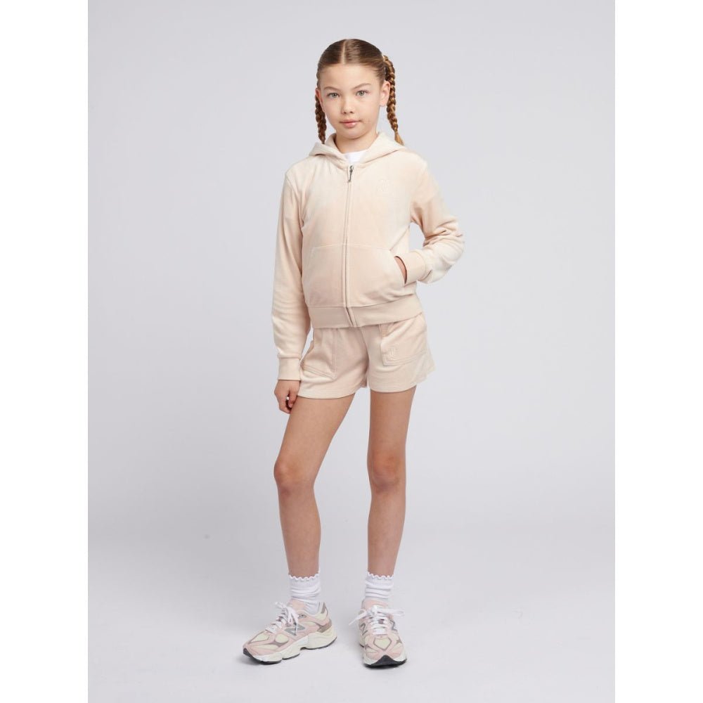Juicy Couture - Velourjakke Tonal Zip Thru Hoodie Gray Morn - Guttelus
