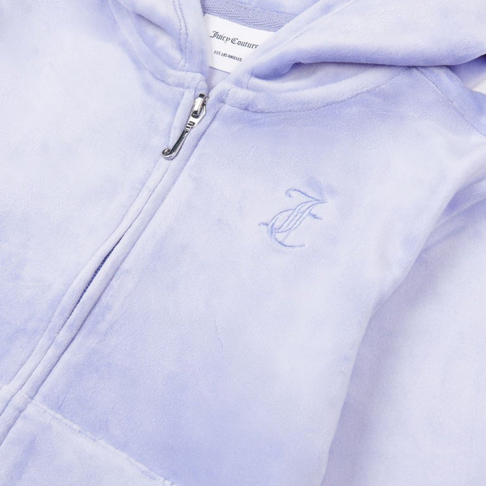 Juicy Couture - Velourjakke Tonal Zip Thru Hoodie Jacaranda - Guttelus