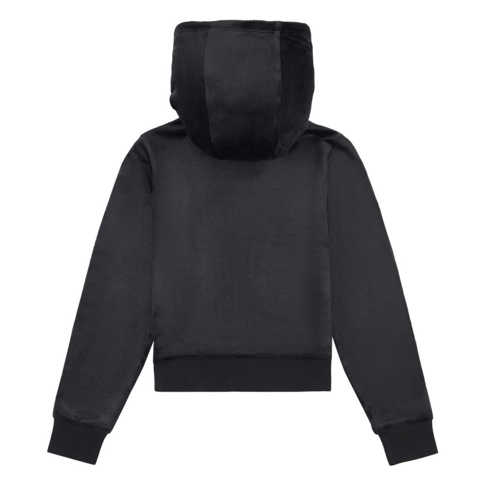 Juicy Couture - Velourjakke Tonal Zip Thru Hoodie Jet Black - Guttelus