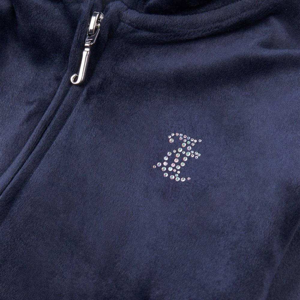 Juicy Couture - Velourjakke Tonal Zip Thru Hoodie Night Sky - Guttelus