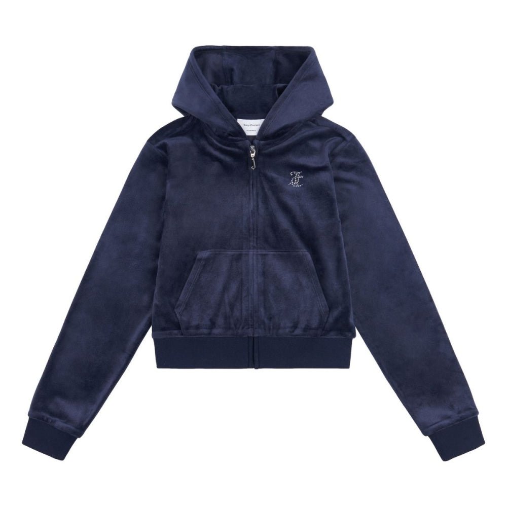 Juicy Couture - Velourjakke Tonal Zip Thru Hoodie Night Sky - Guttelus