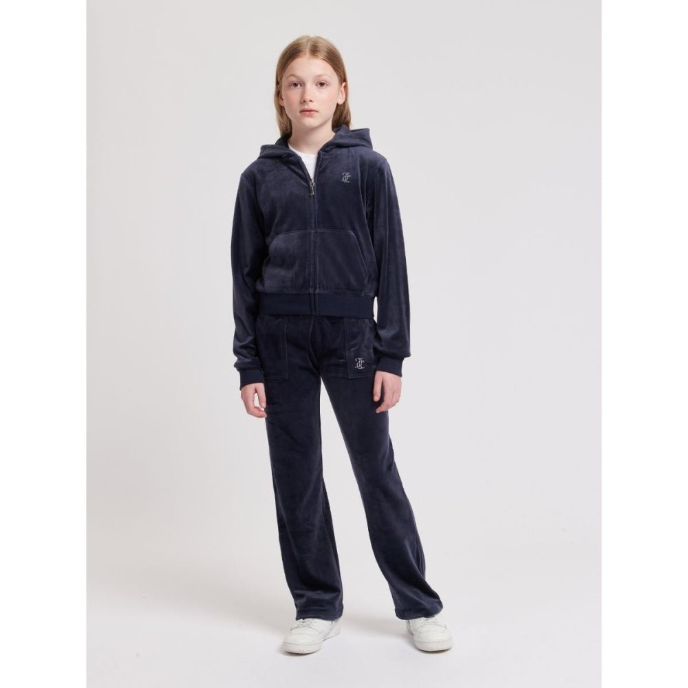 Juicy Couture - Velourjakke Tonal Zip Thru Hoodie Night Sky - Guttelus