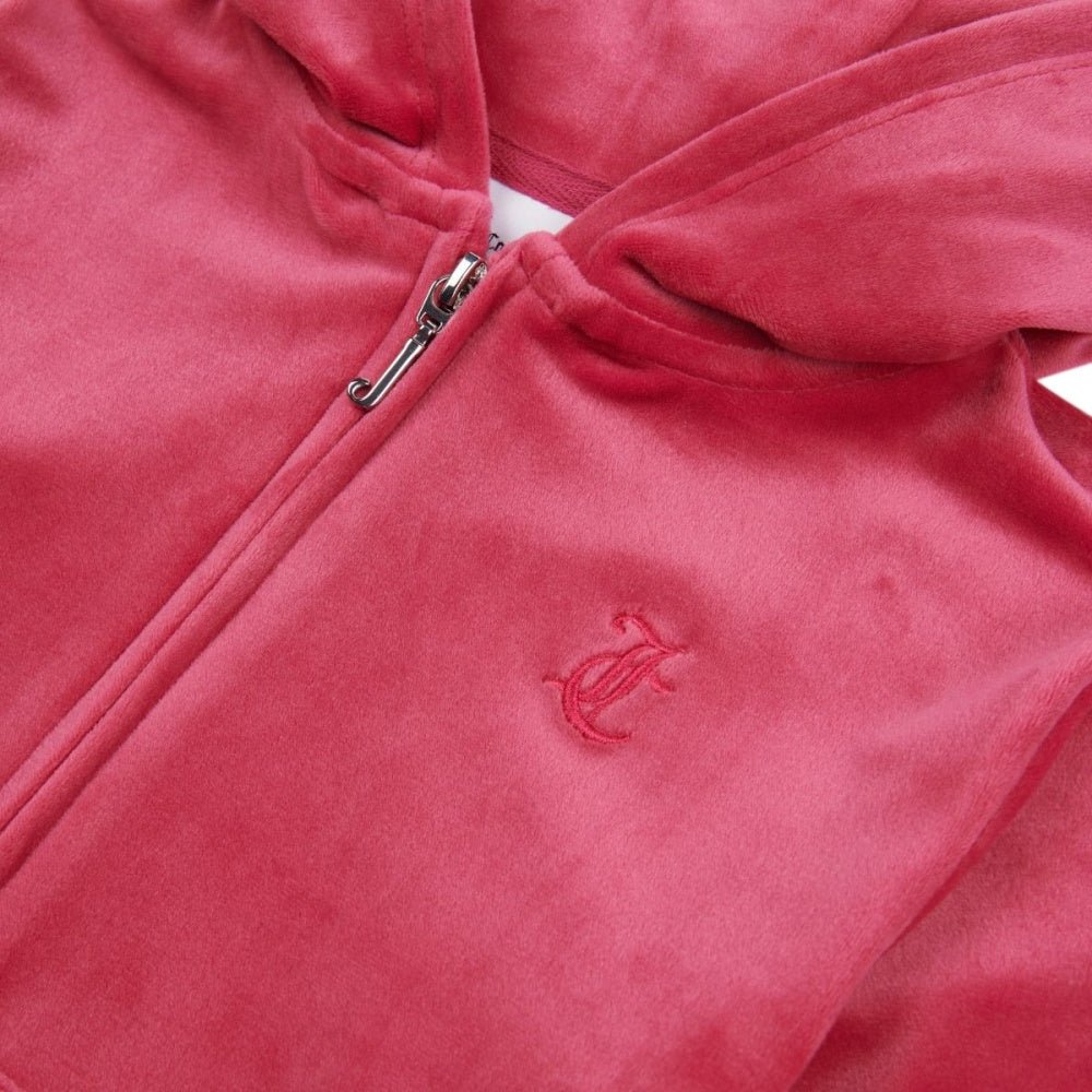Juicy Couture - Velourjakke Tonal Zip Thru Hoodie Sangria - Guttelus