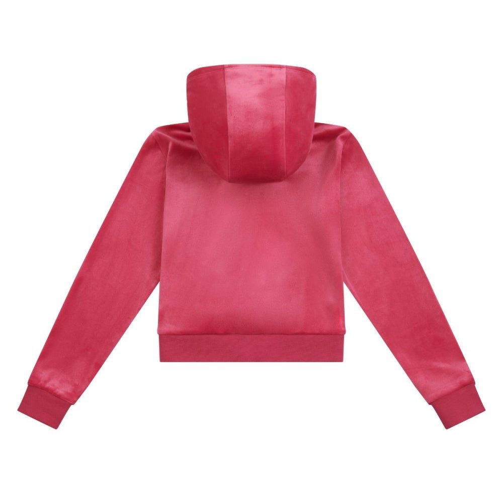 Juicy Couture - Velourjakke Tonal Zip Thru Hoodie Sangria - Guttelus