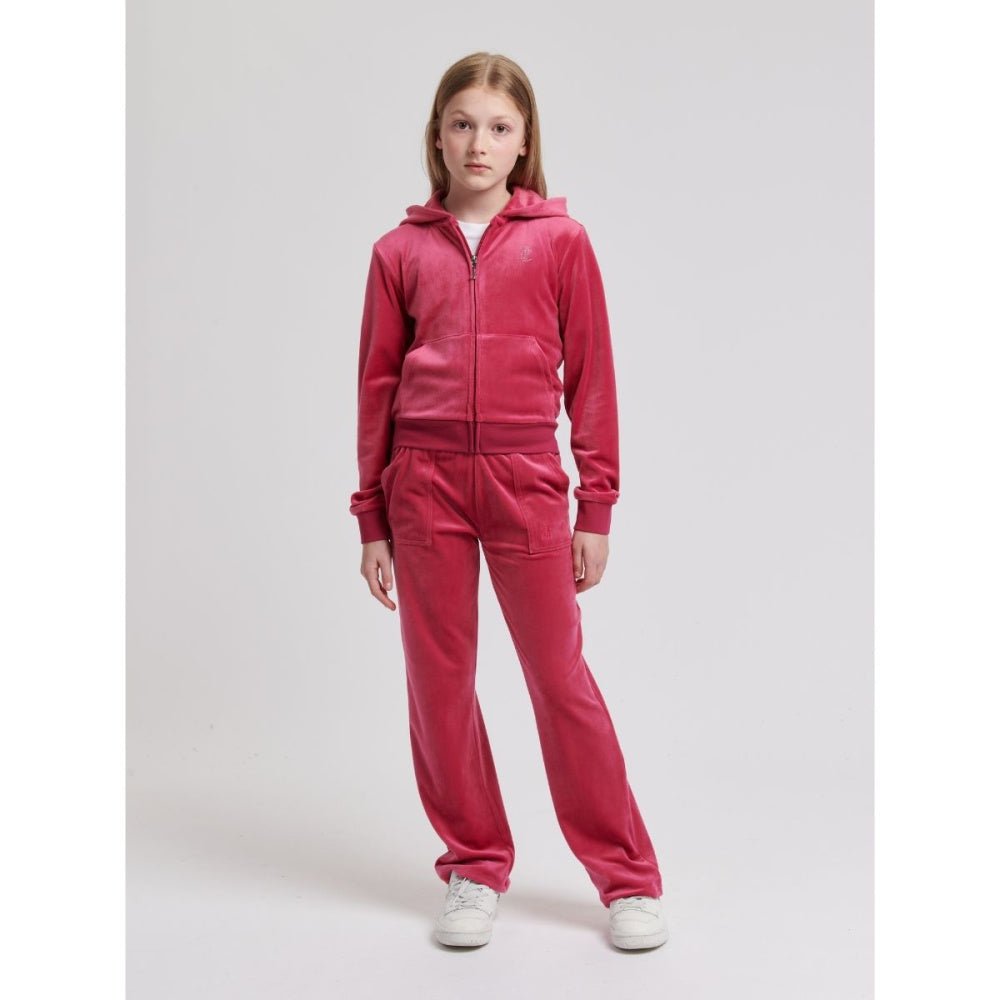 Juicy Couture - Velourjakke Tonal Zip Thru Hoodie Sangria - Guttelus